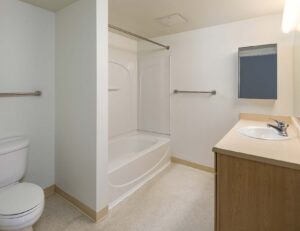 Crescent Cove large bathroom with bathtub