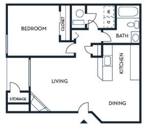 1 Bedroom / 1 Bathroom, Elevation Floor Plan